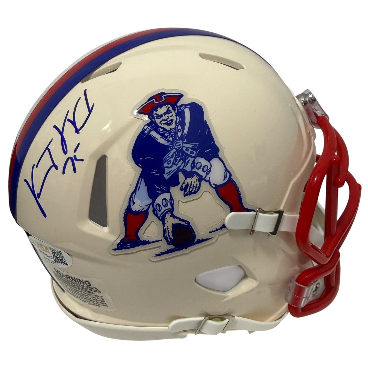 Vince Wilfork Signed New England Patriots Retro Mini Helmet JSA Witness COA