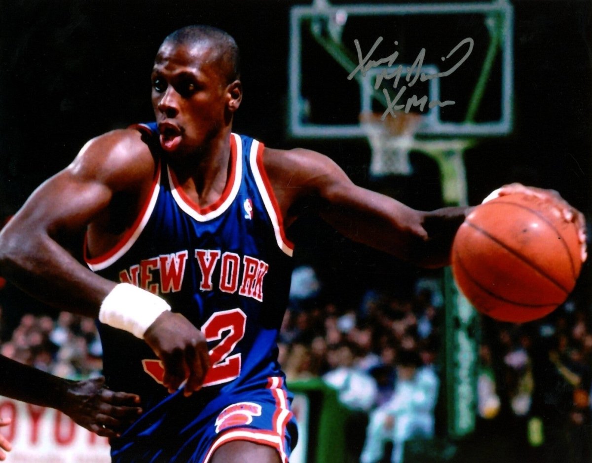 Xavier McDaniel Signed New York Knicks 8x10 Photo w/ X -Man LSCM COA