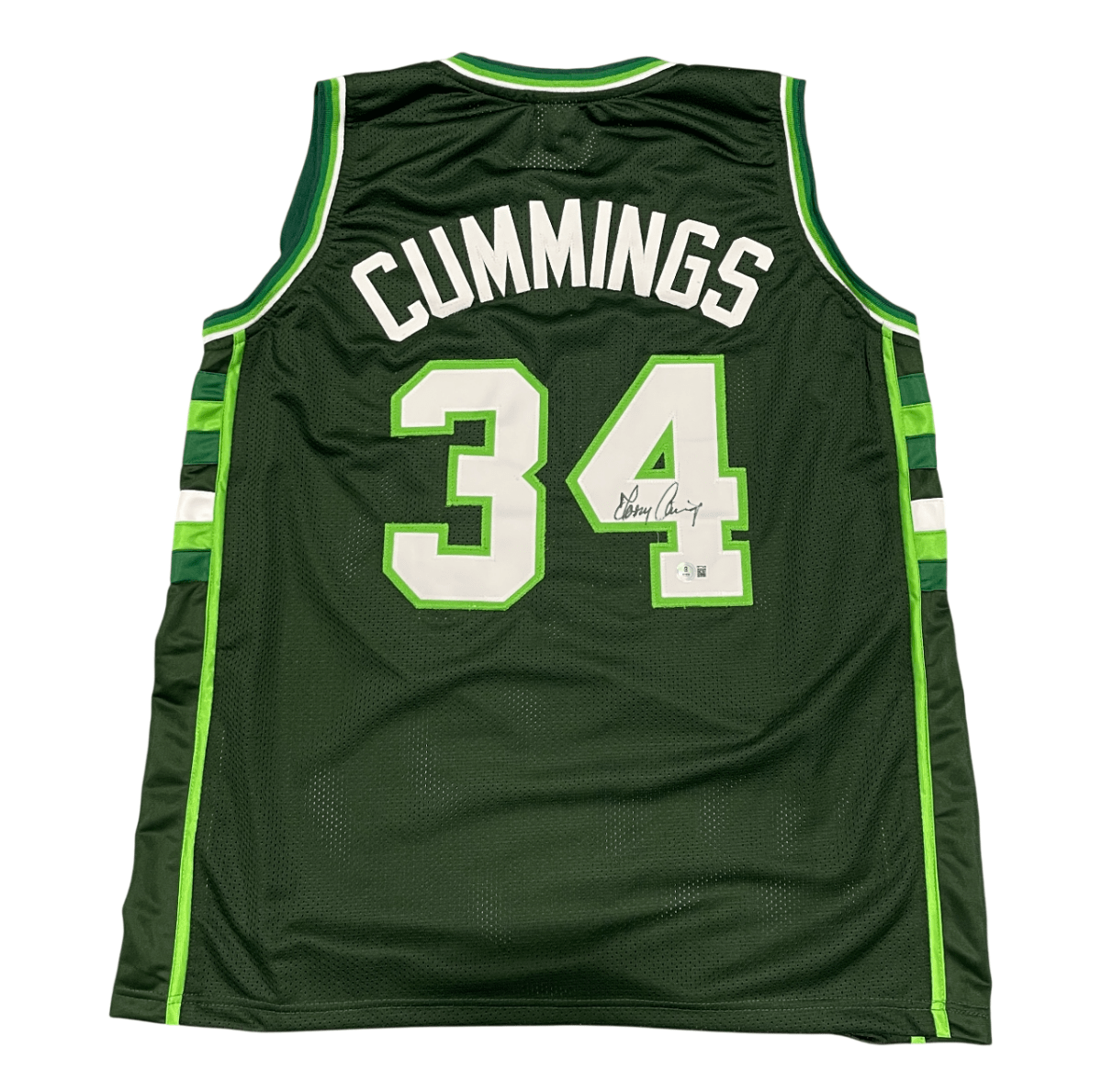Terry Cummings Signed Milwaukee Bucks Custom Jersey Beckett Witness BAS COA