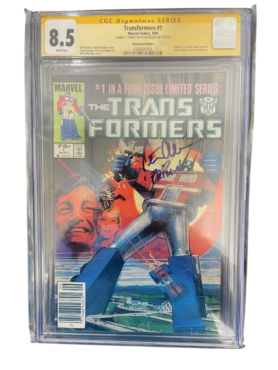 Peter Cullen Signed Marvel Transformers 1 September 1984 Newsstand CGC 8.5 Prime