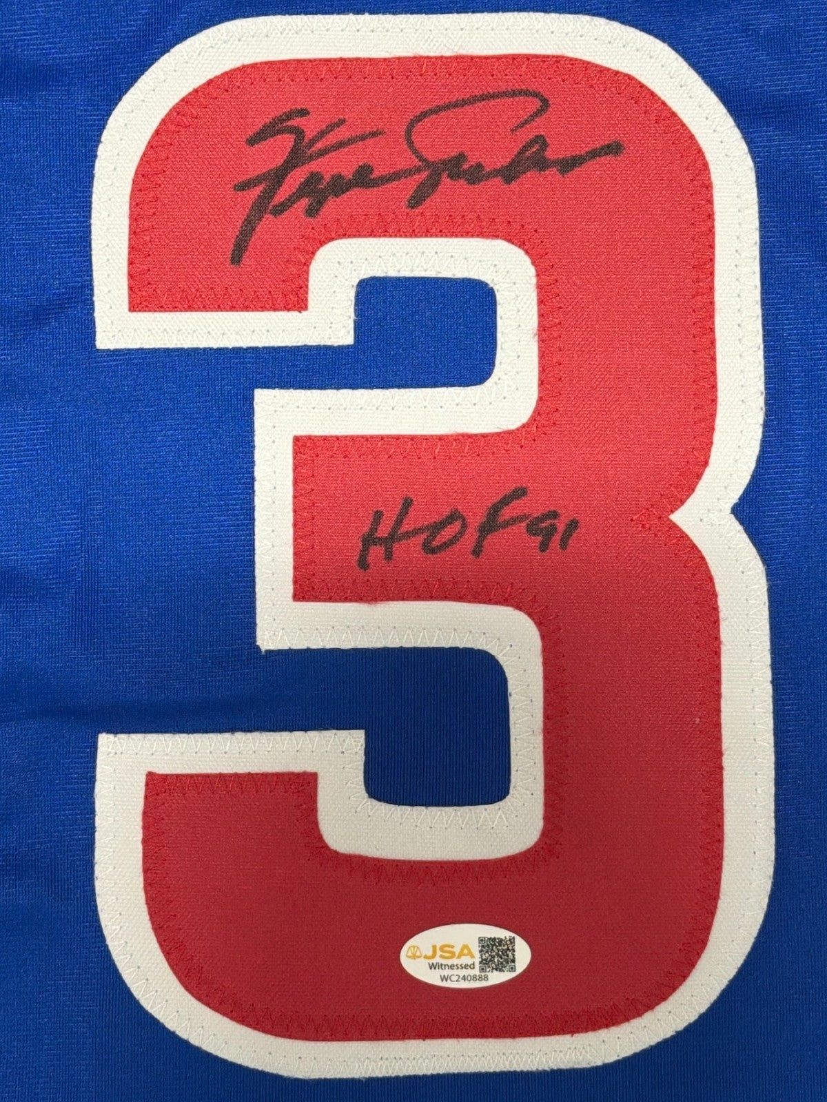 Fergie Jenkins Signed Chicago Cubs Custom Jersey w/ HOF 91 JSA Witness COA