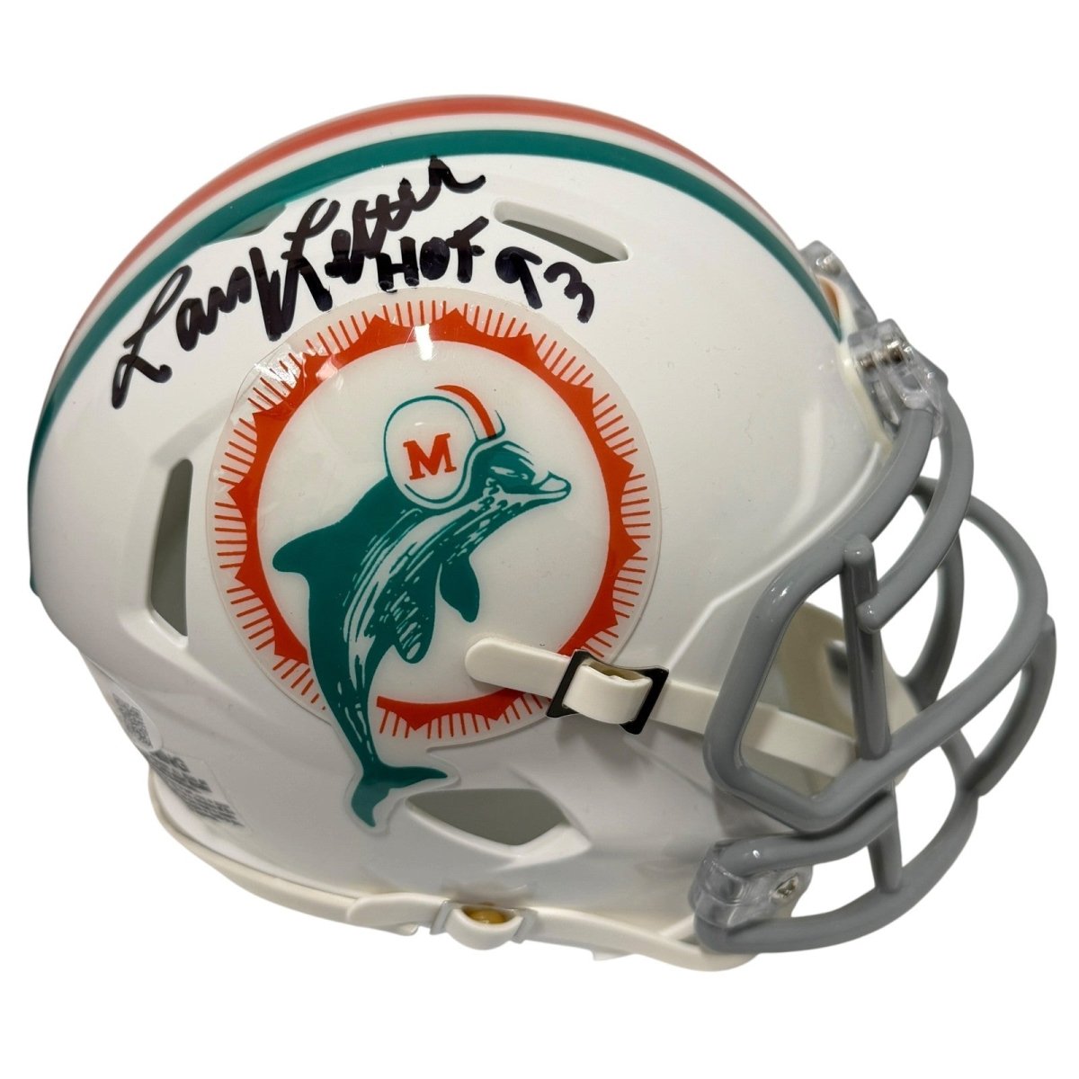 Larry Little Signed Miami Dolphins TB Mini Helmet w/ HOF 93 JSA Witness COA