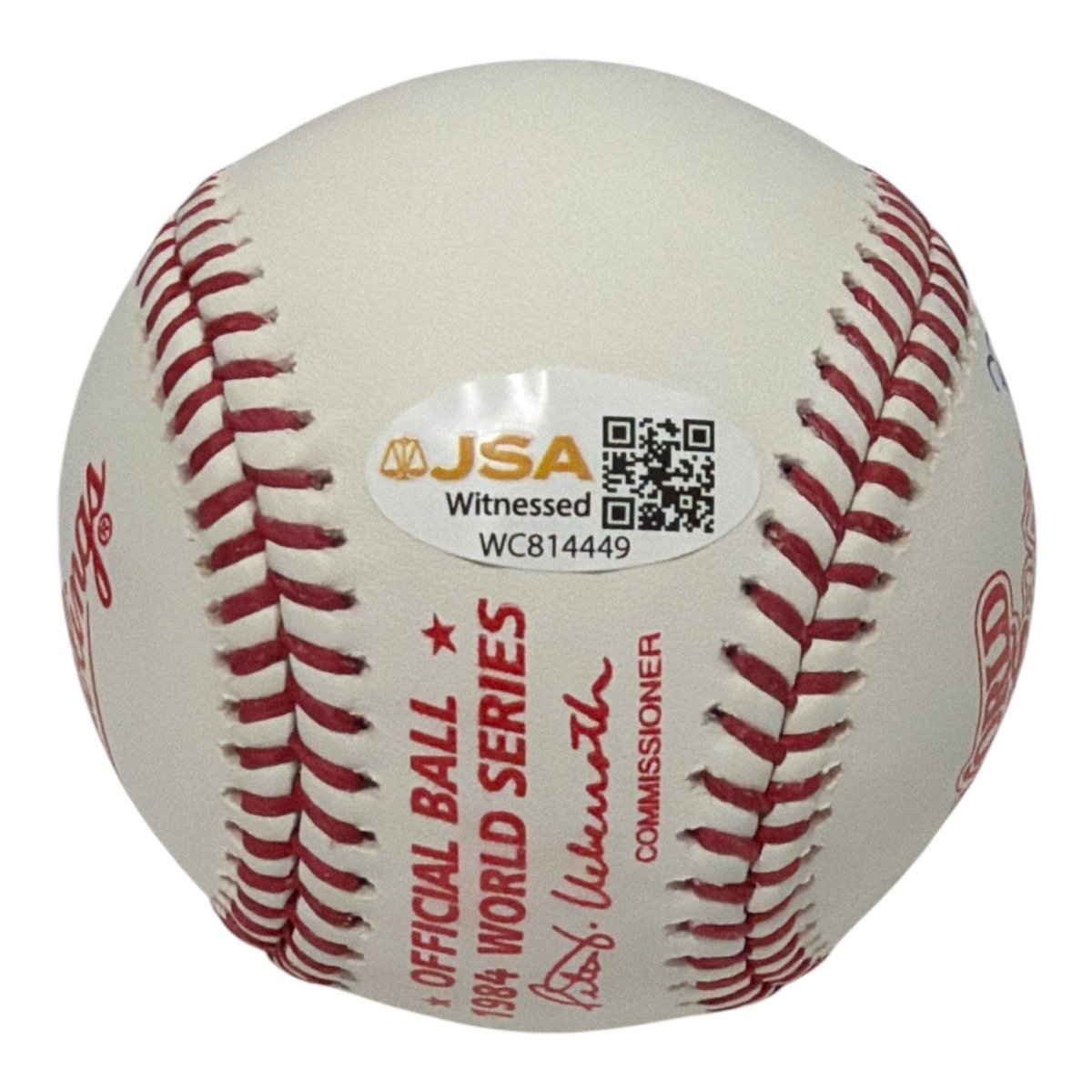 Alan Trammell Signed 1984 World Series Logo Baseball w/ 1984 WS MVP JSA Wit. COA