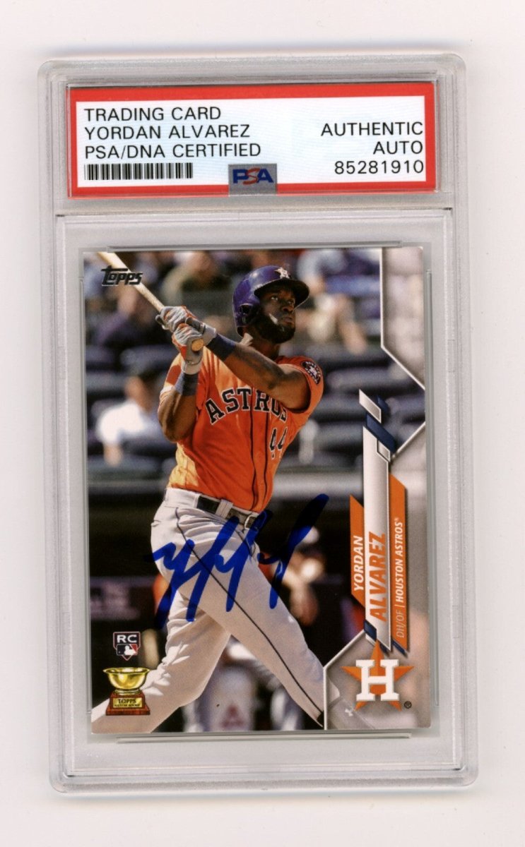 Yordan Alvarez 2020 Topps Series 1 #276 Rookie Card Signed PSA DNA Auto Astros