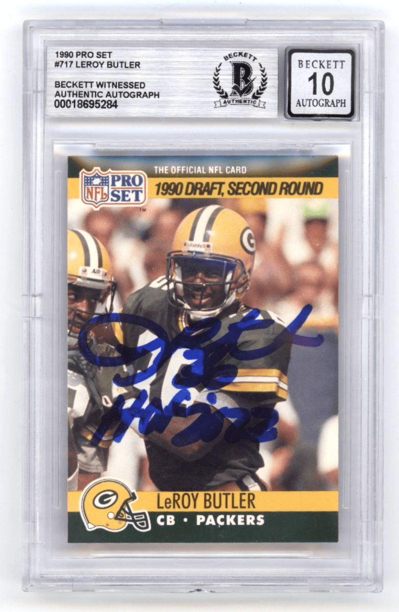 LeRoy Butler 1990 Pro Set #717 Signed Rookie RC w/ HOF 2022 Beckett BGS 10 Auto