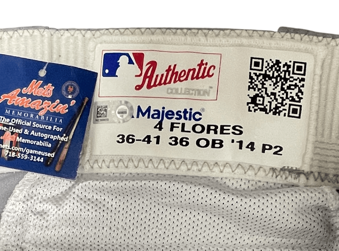 Wilmer Flores UNSIGNED 2014 New York Mets Game Used Issued Pants MLB COA HOLO