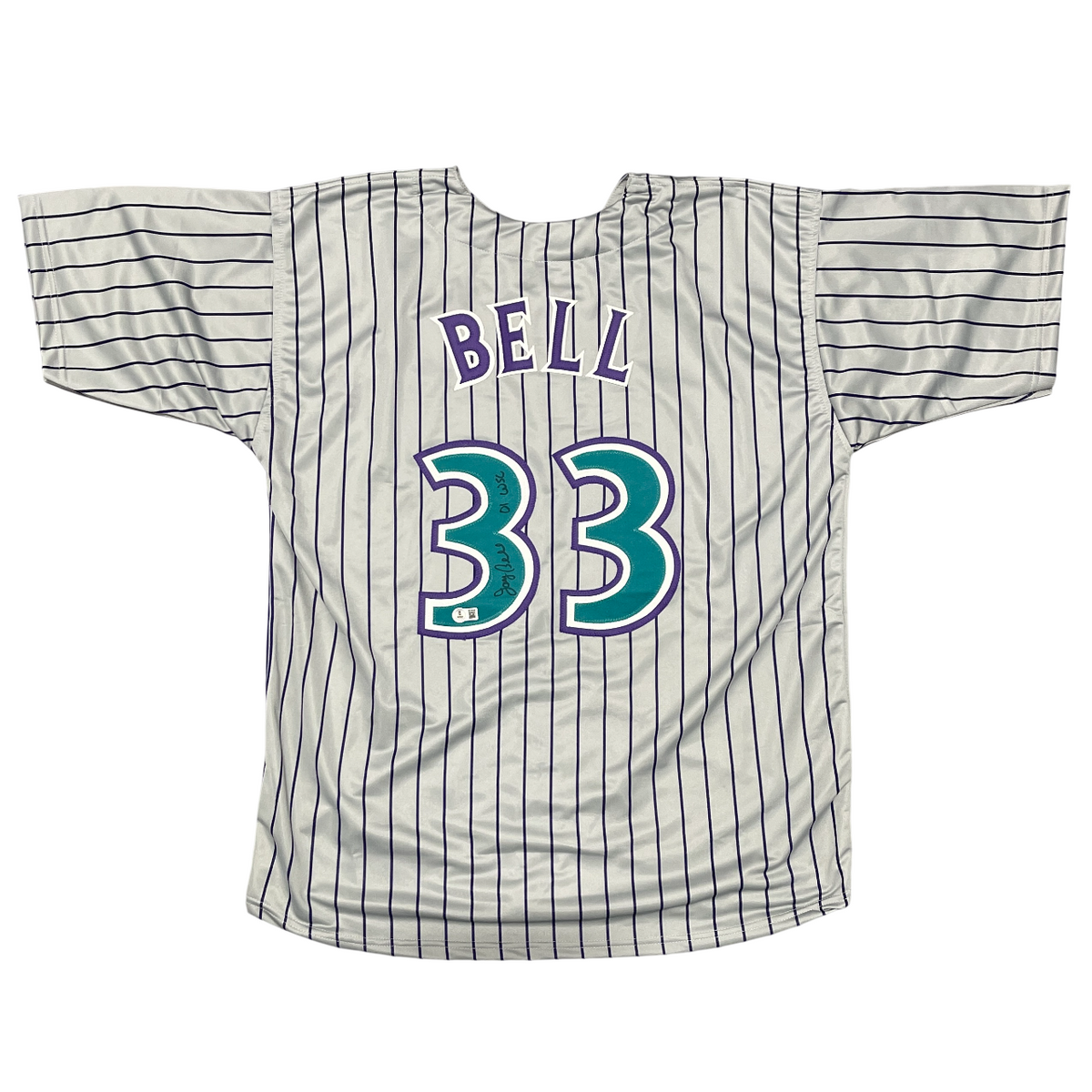 Jay Bell Signed Arizona Diamondbacks Custom Jersey w/ 01 WSC Beckett Wit BAS COA