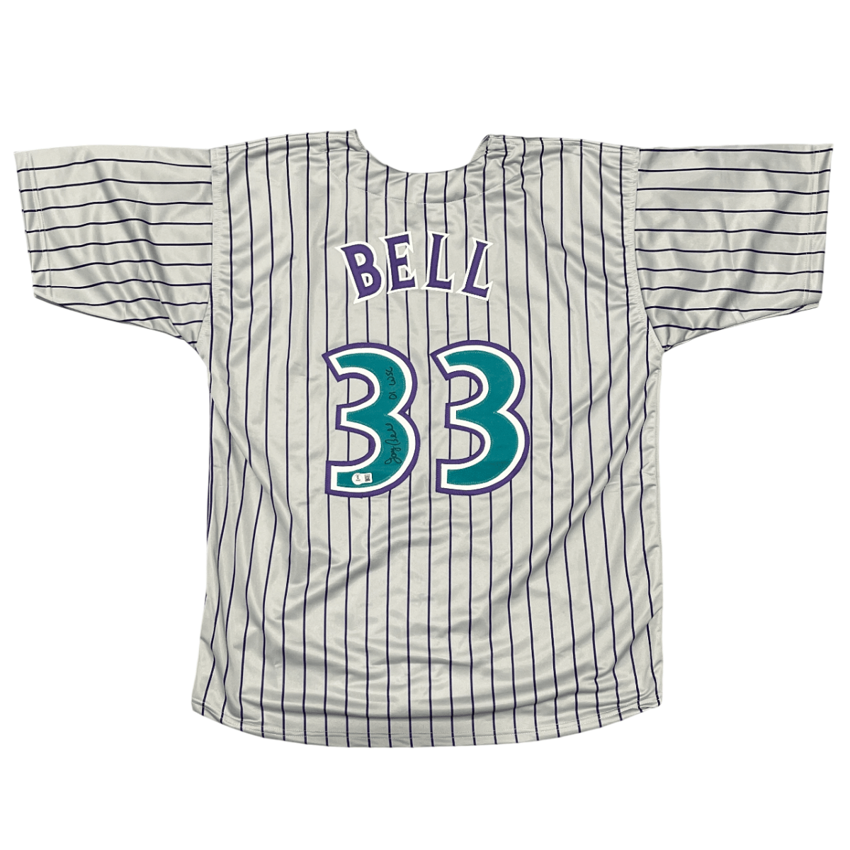 Jay Bell Signed Arizona Diamondbacks Custom Jersey w/ 01 WSC Beckett Wit BAS COA