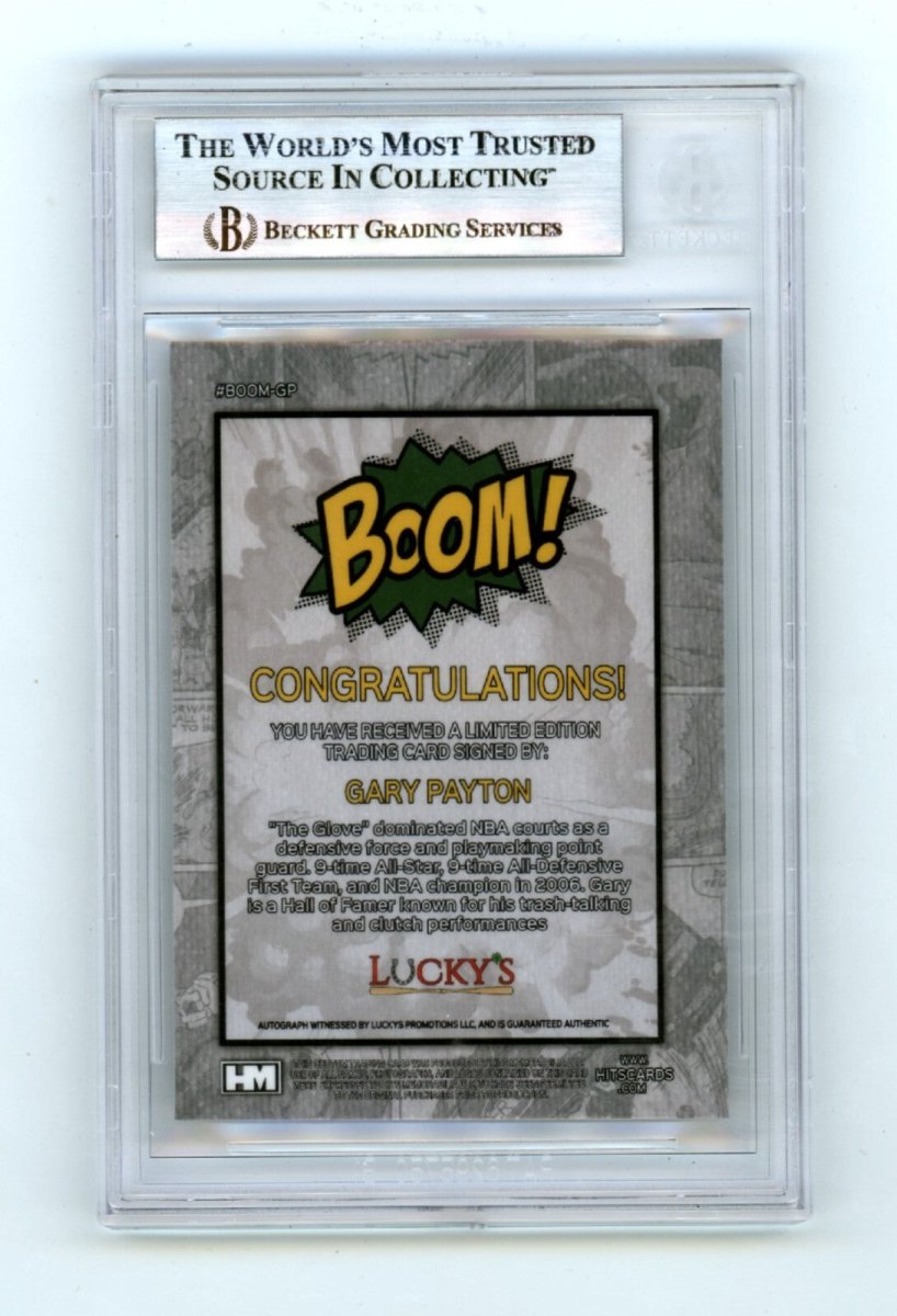 Gary Payton 2024 Hits Memorabilia BOOM Silver Signed BGS BAS Auto Sonics