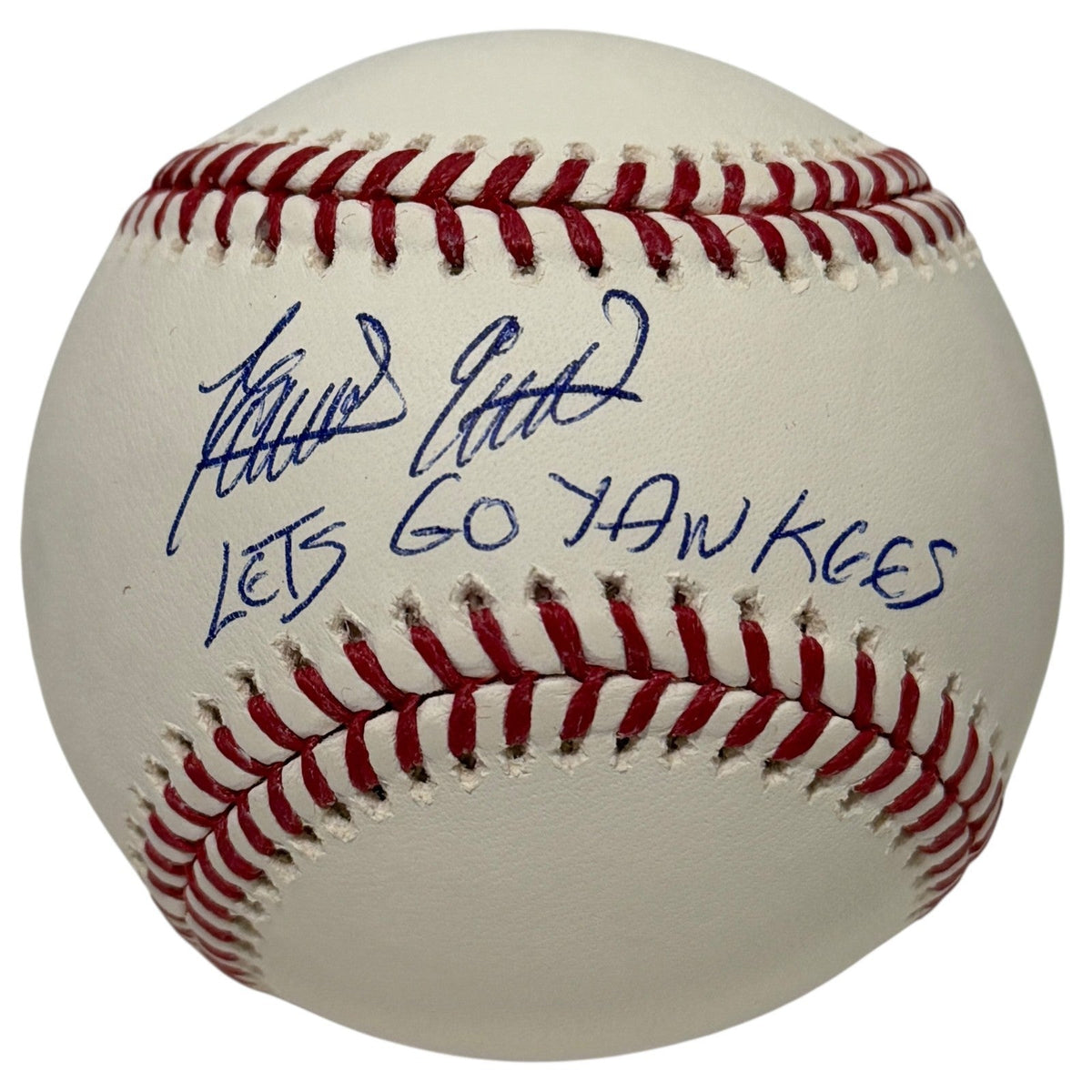 Domingo German Signed Autographed ROMLB Baseball w/ Lets Go Yankees JSA COA