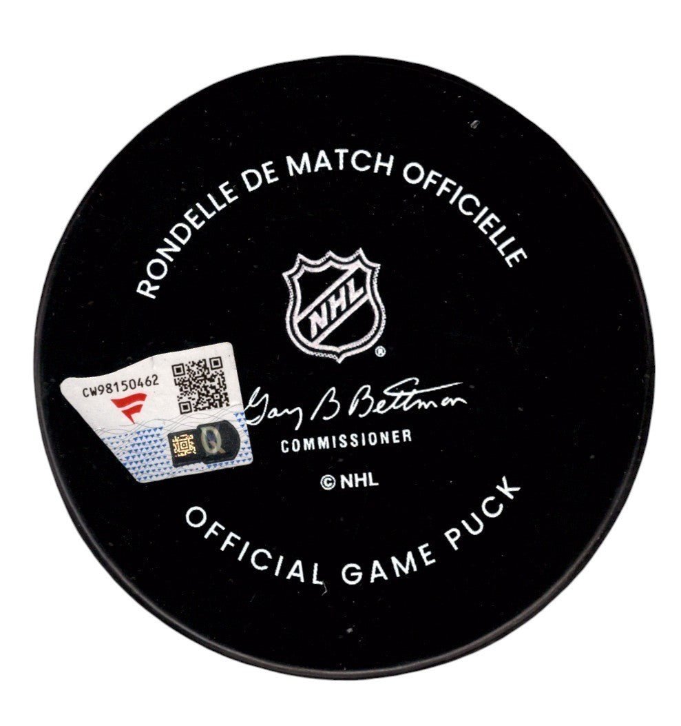 Connor Hellebuyck Signed Winnipeg Jets 15th Anniversary Game Puck Fanatics COA
