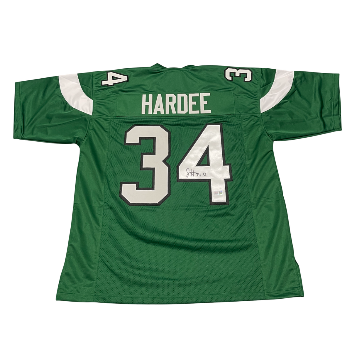 Justin Hardee Sr. Signed New York Jets Custom Green Jersey TRISTAR Holo COA