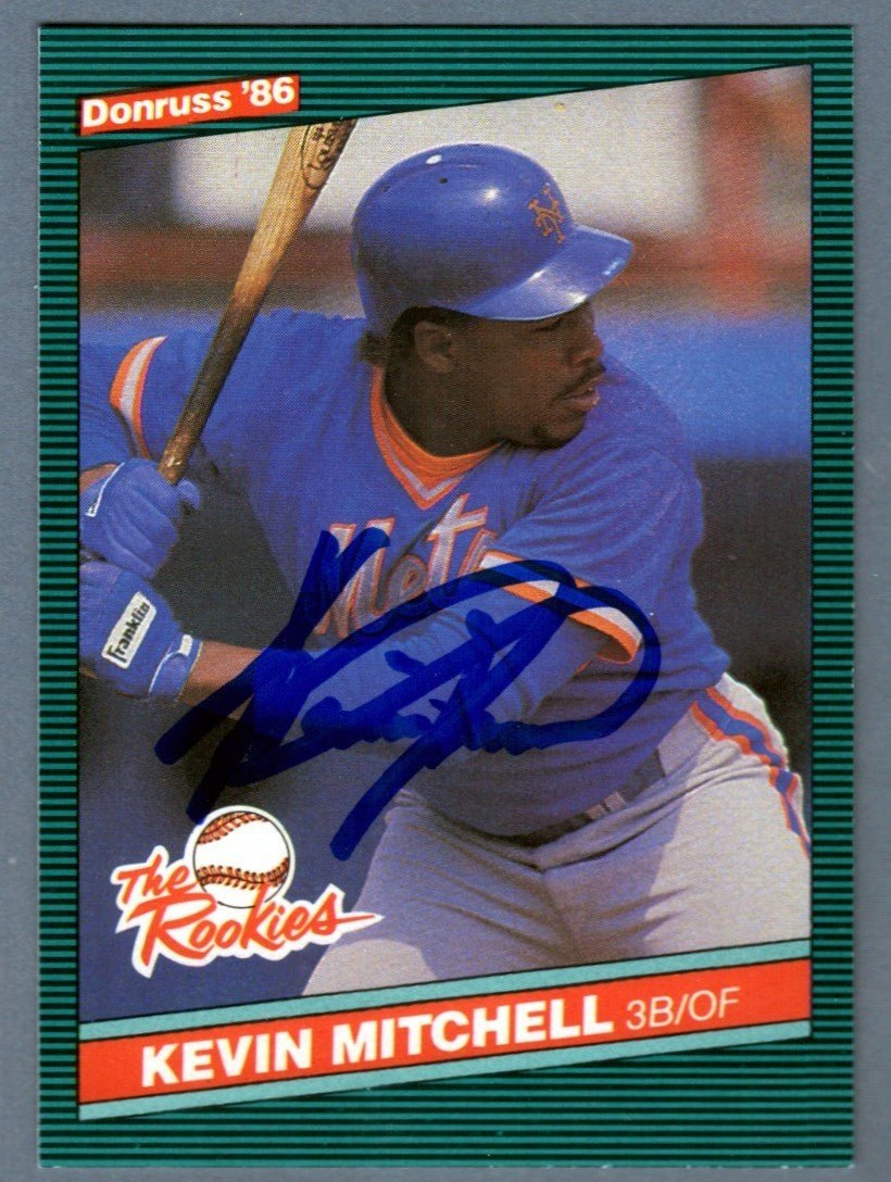 Kevin Mitchell Signed 1986 Donruss #17 The Rookies RC LSCM COA New York Mets