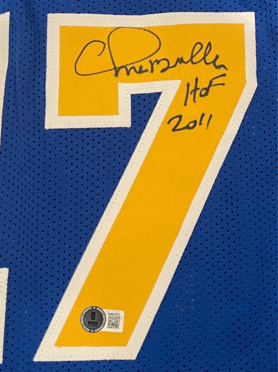 Chris Mullin Signed Warriors Custom Jersey w/ HOF 2011 Beckett Witness BAS COA