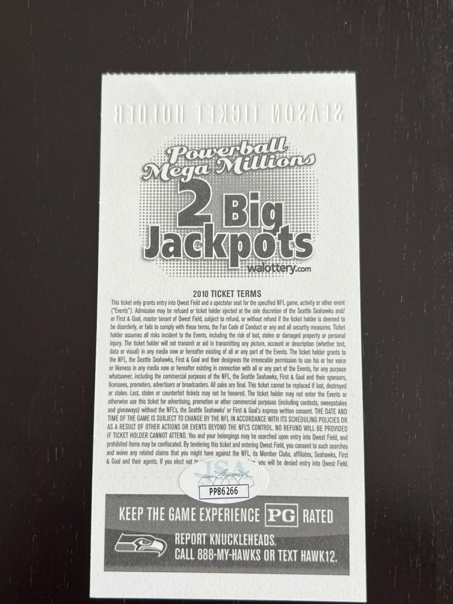 NaVorro Bowman Signed NFL Debut 1st Game Season Ticket 9/12/10 JSA W COA 49ers