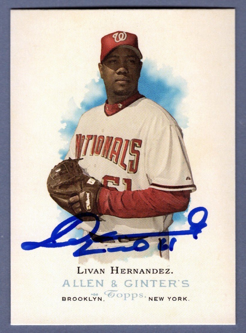Livan Hernandez Signed Autographed 2006 Topps Allen & Ginter #141 LSCM COA