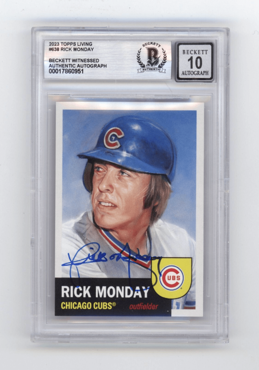 Rick Monday 2023 Topps Living Set #638 Signed Beckett BGS 10 Auto Chicago Cubs