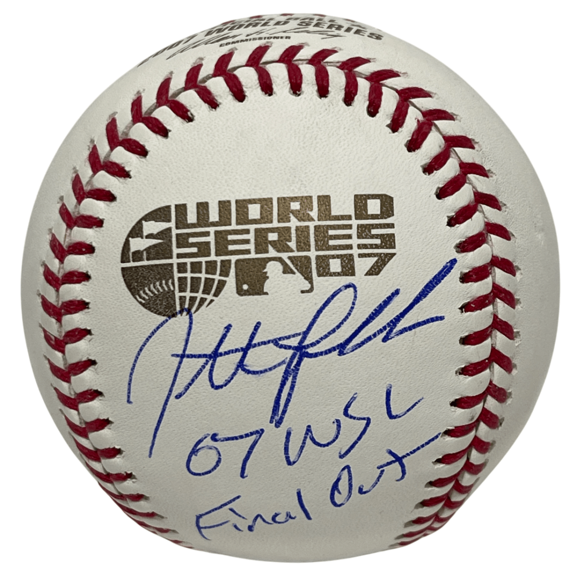 Jonathan Papelbon Signed 2007 WS ROMLB Baseball w/ 2x Insc Beckett W BAS COA