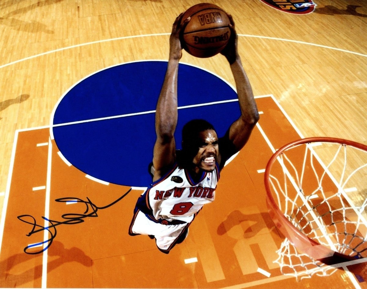 Latrell Sprewell Signed Autographed New York Knicks 8x10 Photo LSCM COA #3