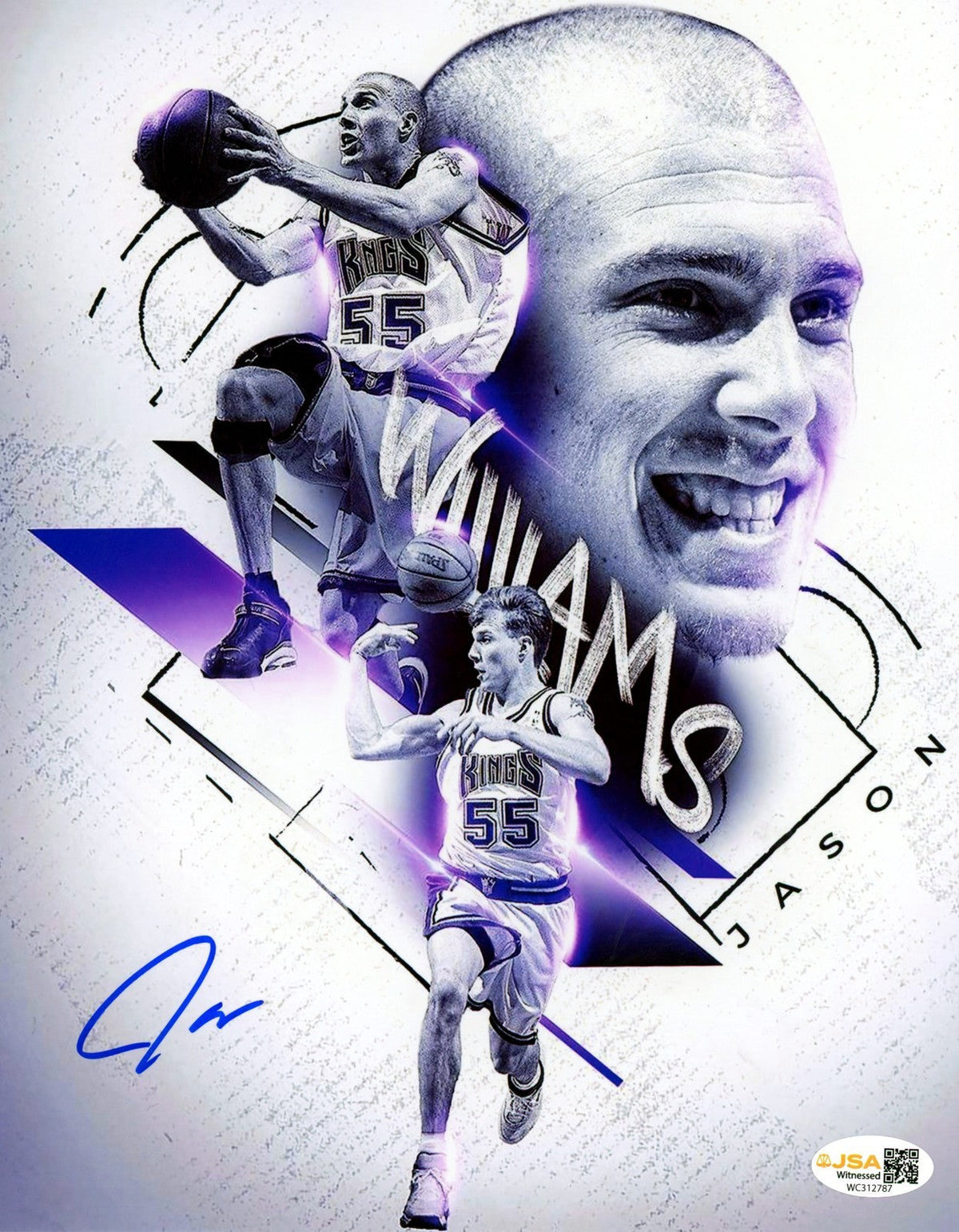 Jason Williams Signed Sacramento Kings 8x10 Photo Edit JSA Witness COA #4