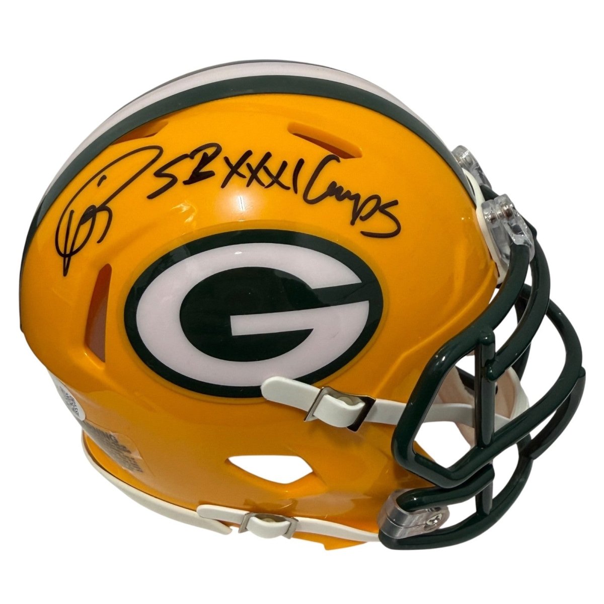 Andre Rison Signed Packers Speed Mini Helmet w/ SB XXXI Champ JSA Witness COA