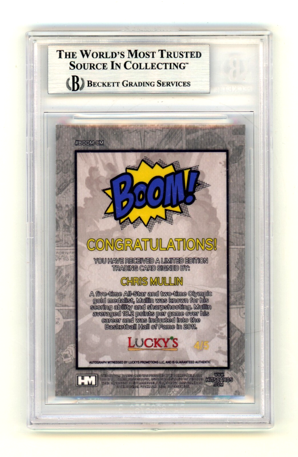 Chris Mullin 2024 Hits Memorabilia BOOM Blue /5 Signed BGS BAS Auto Golden State