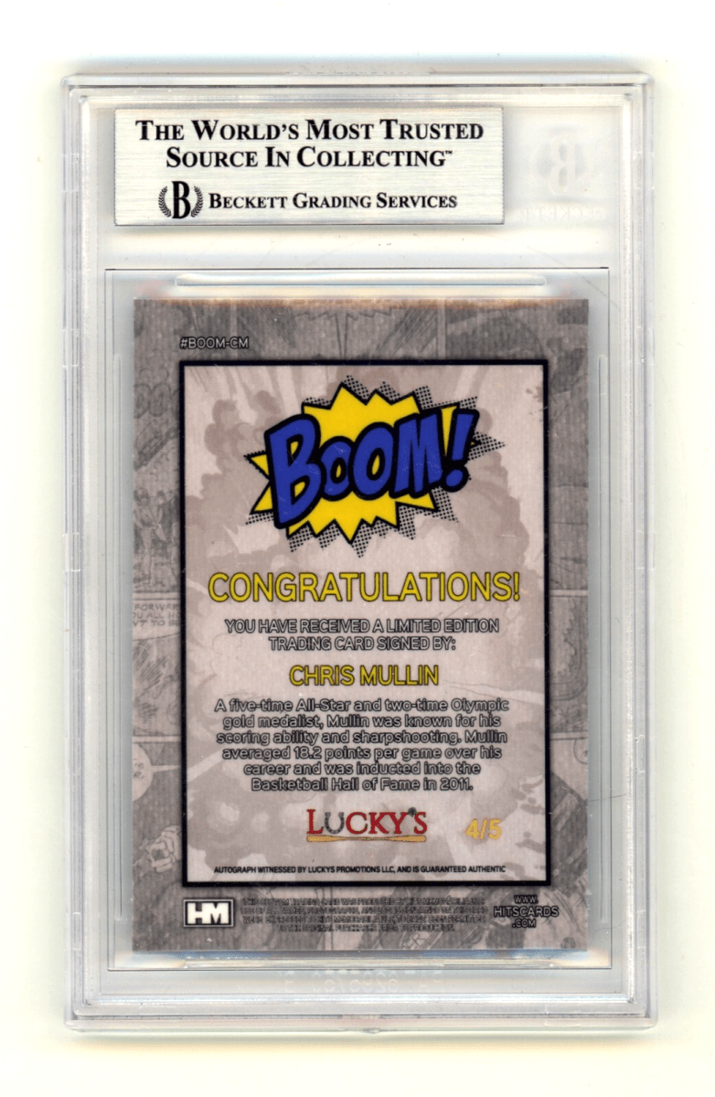 Chris Mullin 2024 Hits Memorabilia BOOM Blue /5 Signed BGS BAS Auto Golden State