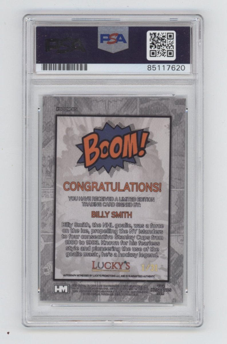 Billy Smith 2024 Hits Memorabilia BOOM Silver #/31 Signed PSA Auto Islanders