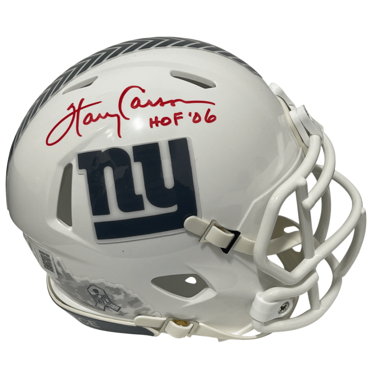 Harry Carson Signed Giants Salute 24 Mini Helmet w/ HOF 06 Beckett Wit BAS COA