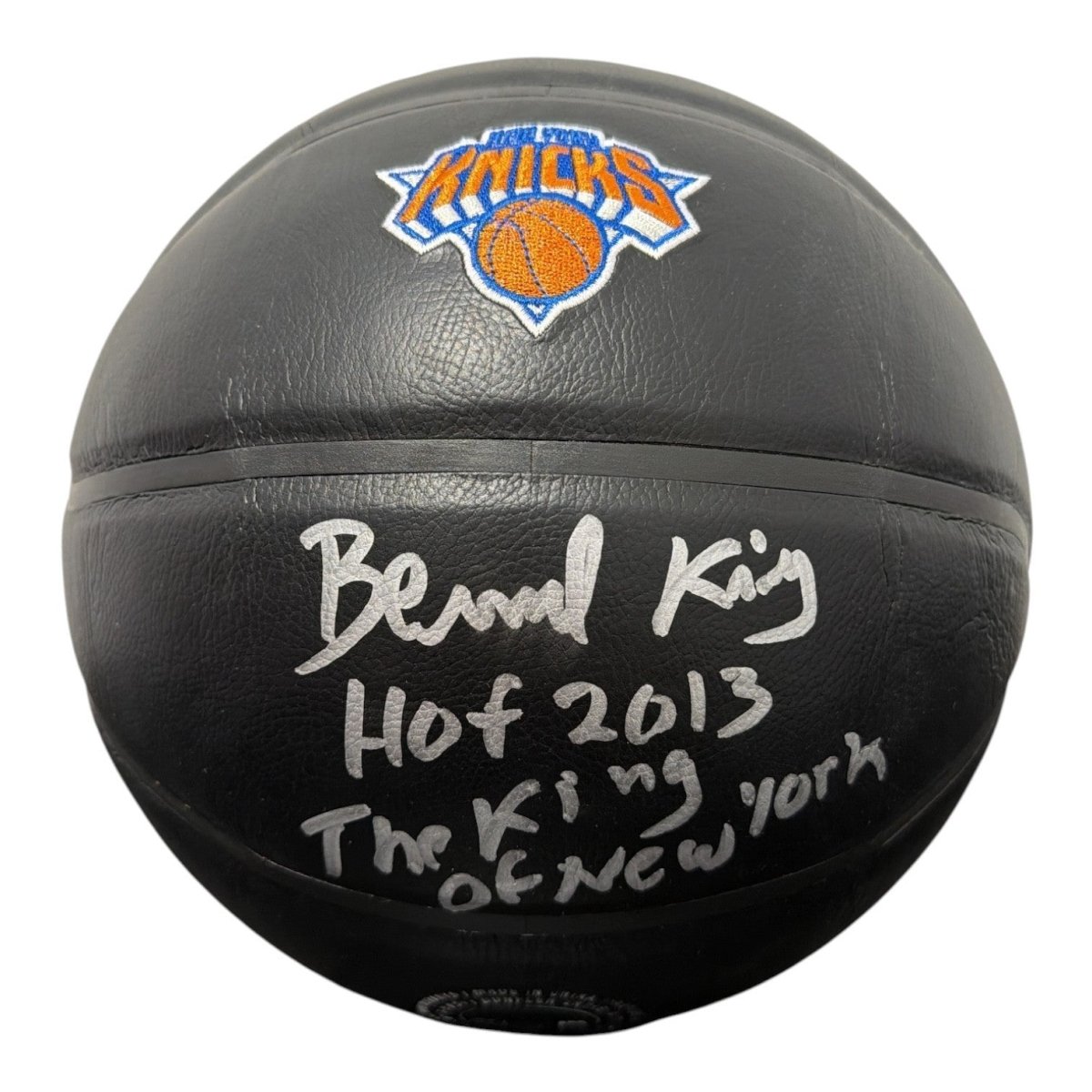 Bernard King Signed Black Knicks Wilson NBA Basketball w/ HOF + NY Ins JSA W COA