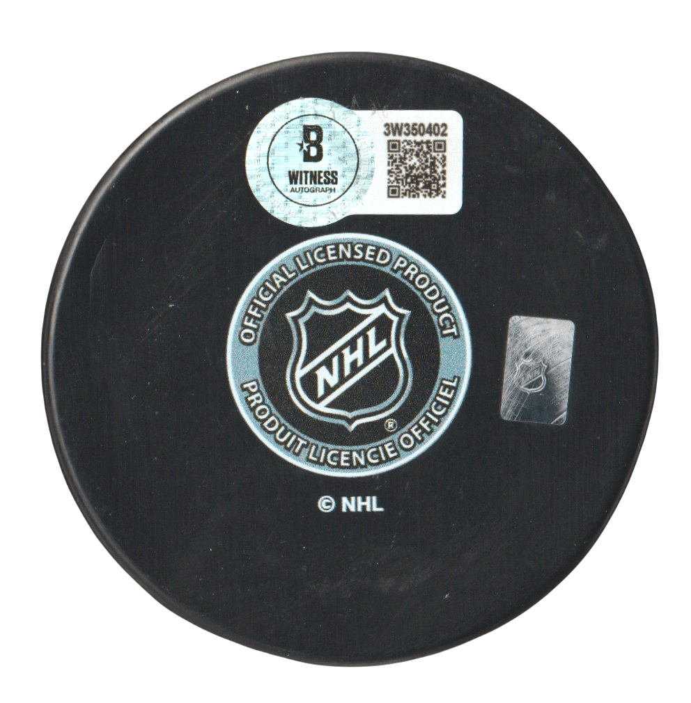 Bryan Trottier Signed Islanders Logo Puck w/ Islanders Dynasty Beckett W BAS COA