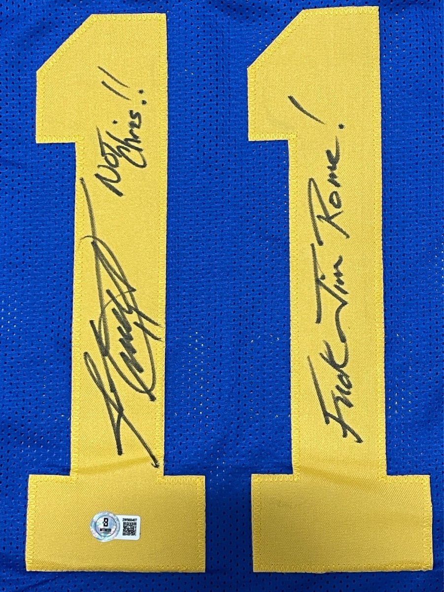 Jim Everett Signed Rams Custom Jersey w Not Chris F** Jim Rome Beckett W BAS COA