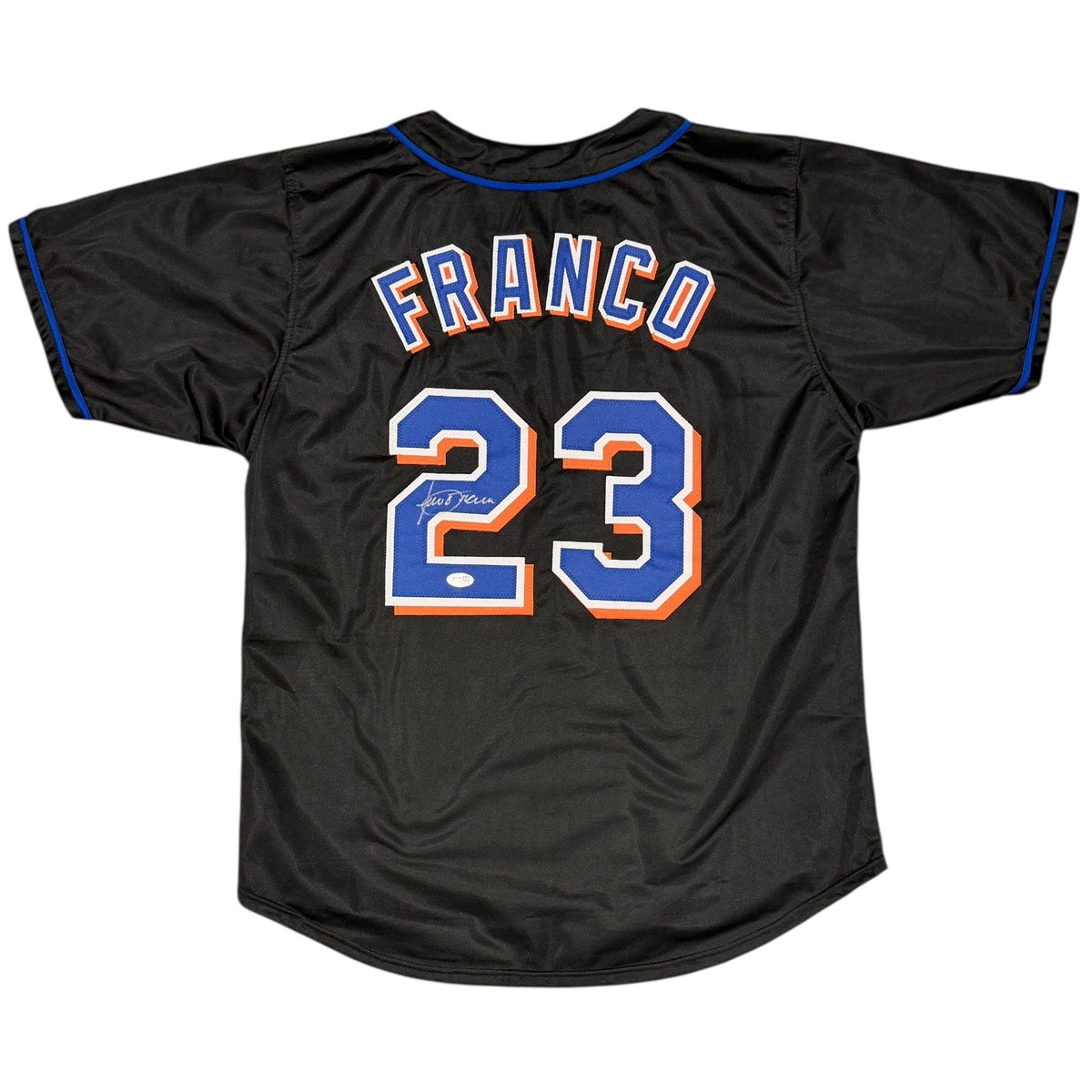 Julio Franco Signed Autographed New York Mets Custom Jersey JSA Witness COA