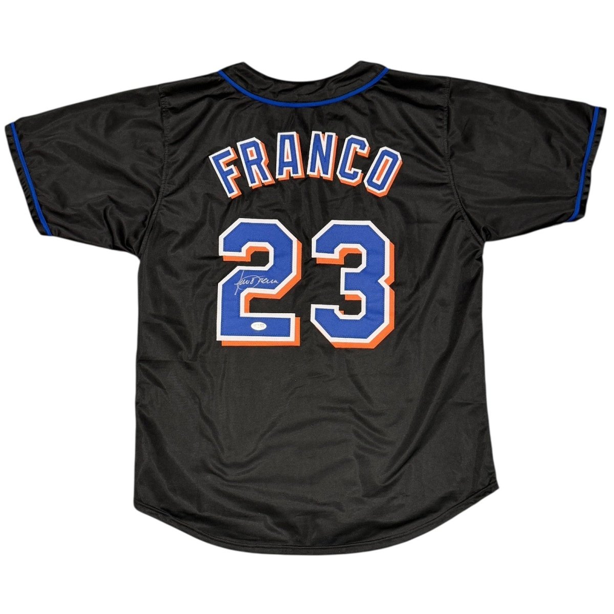 Julio Franco Signed Autographed New York Mets Custom Jersey JSA Witness COA