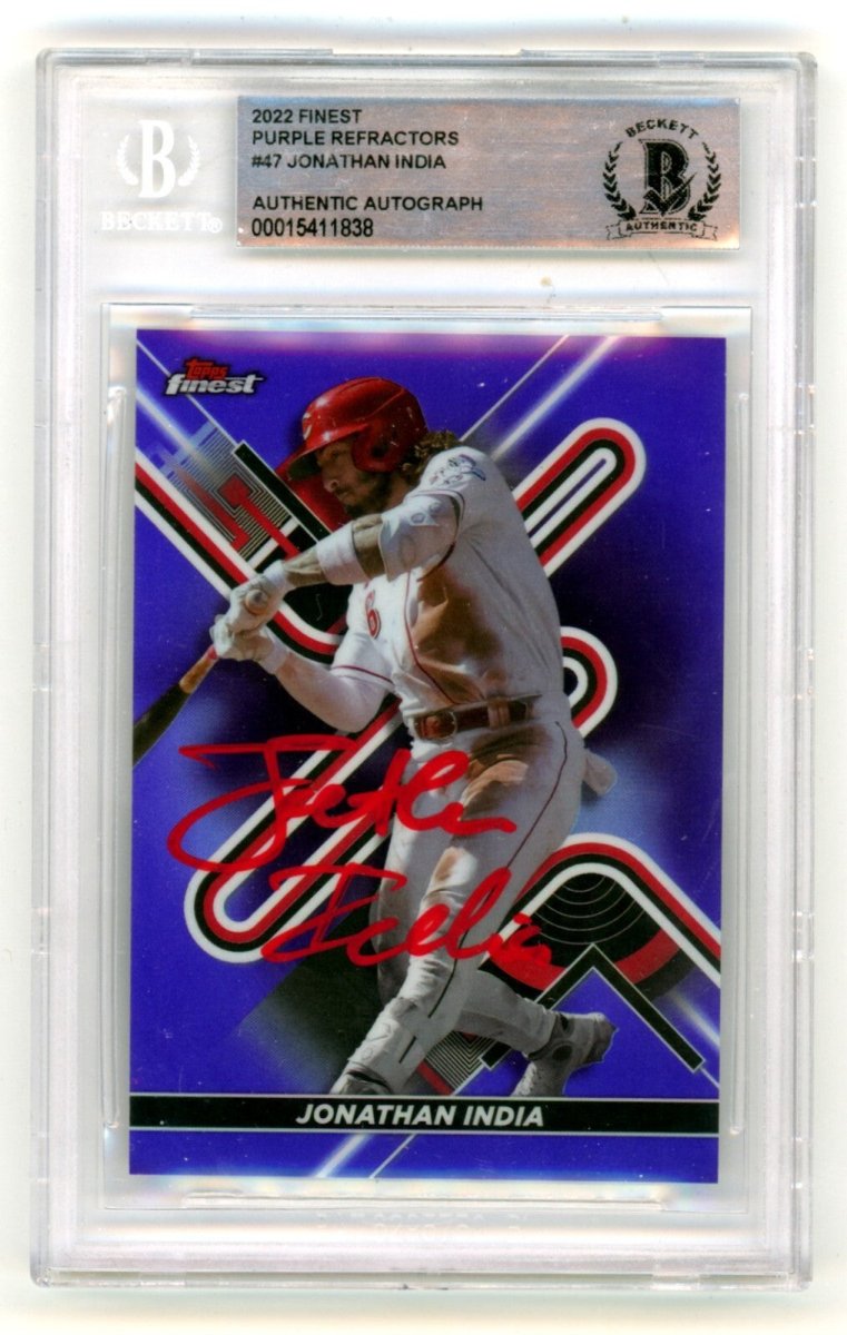 Jonathan India 2022 Topps Finest Purple Refractor 47 Signed 151/250 BGS BAS Auto