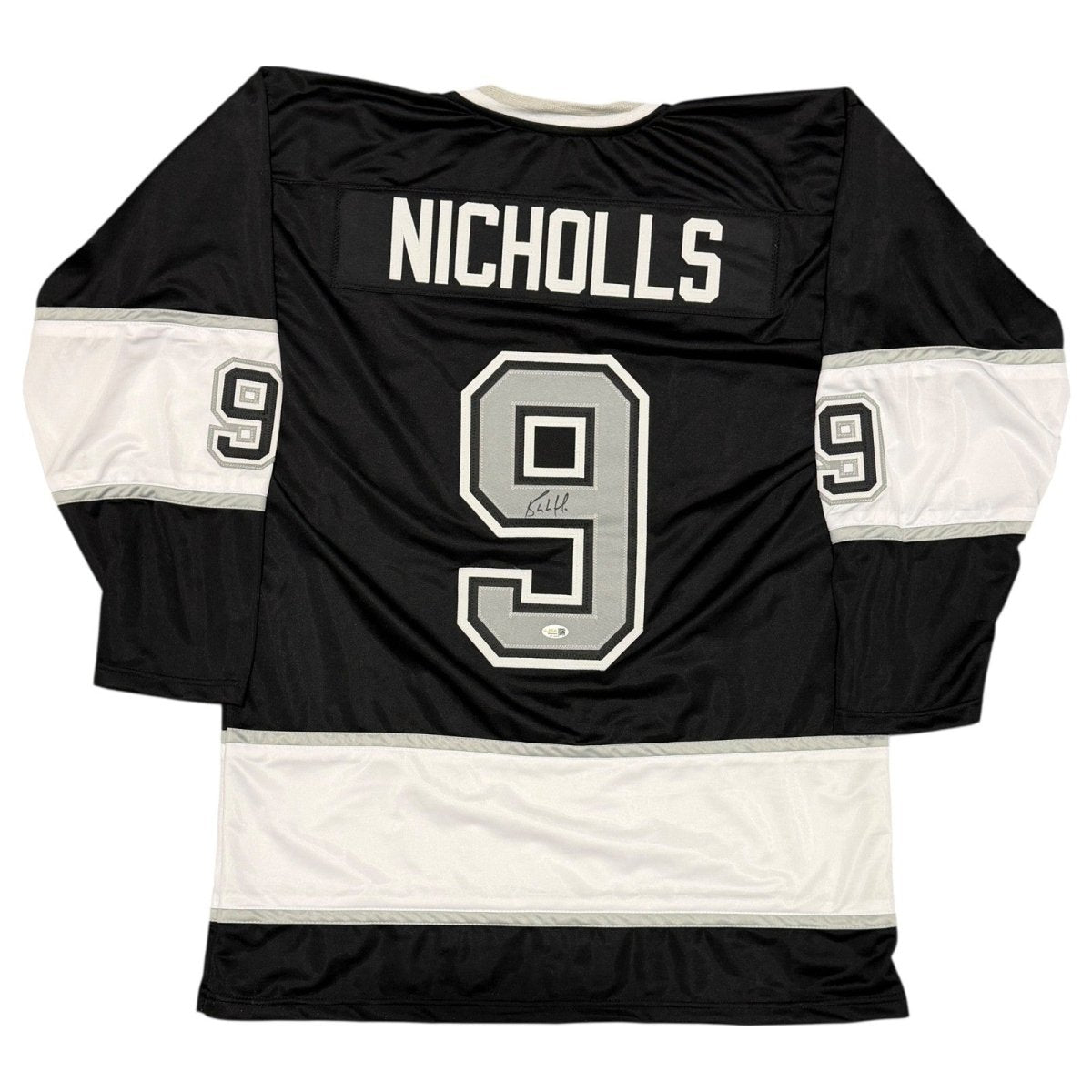 Bernie Nicholls Signed Los Angeles Kings Black Custom Jersey JSA Witness COA