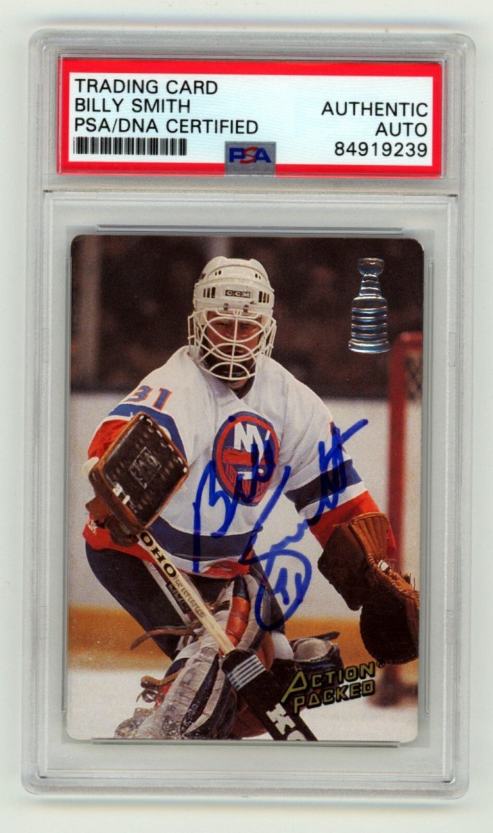 Billy Smith 1993 Action Packed #3 Signed PSA Authentic Auto NY Islanders HOF