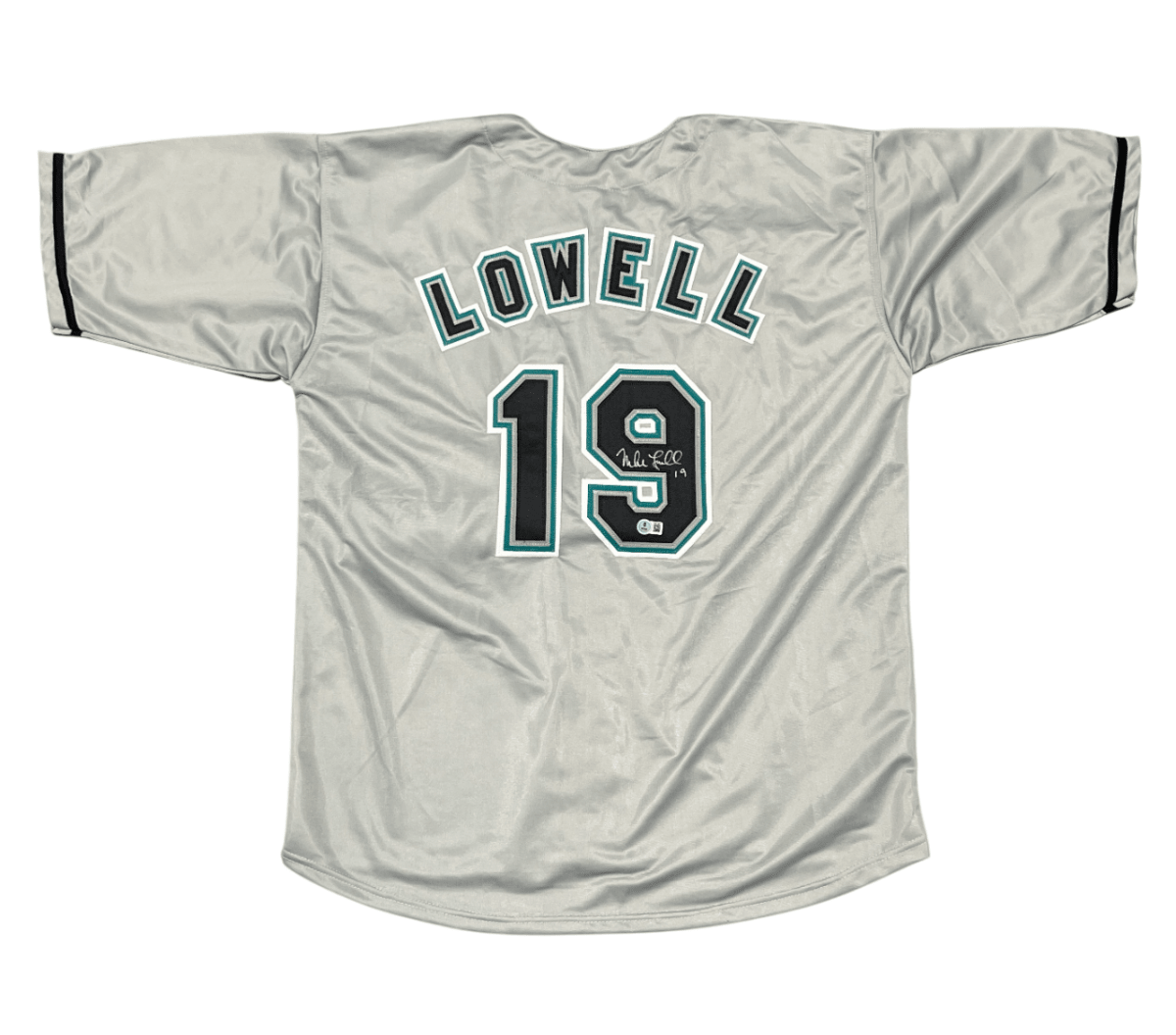 Mike Lowell Signed Florida Marlins Custom Jersey Beckett Witness BAS COA