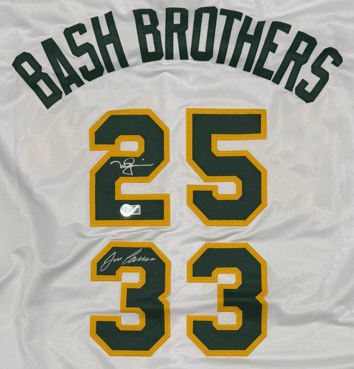 Jose Canseco &amp; Mark McGwire Signed Oakland Bash Brothers Custom Jersey BAS W COA