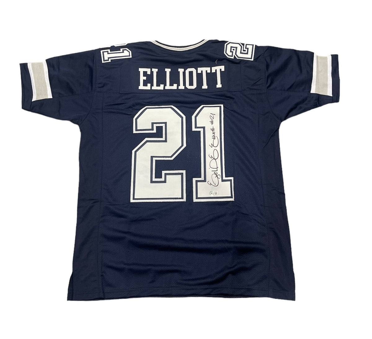 Ezekiel Elliott Signed Dallas Cowboys Custom Jersey Beckett Witness BAS COA