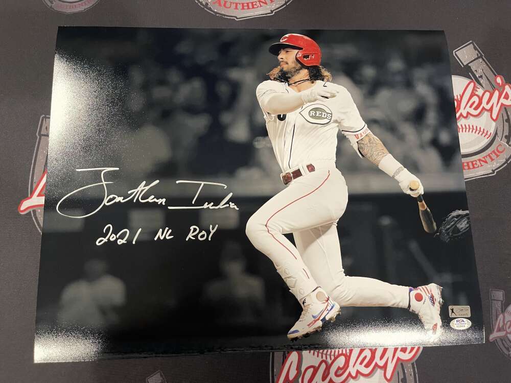 Jonathan India Signed Auto 16x20 Photo Spotlight PSA ITP COA 2021 NL ROY Reds