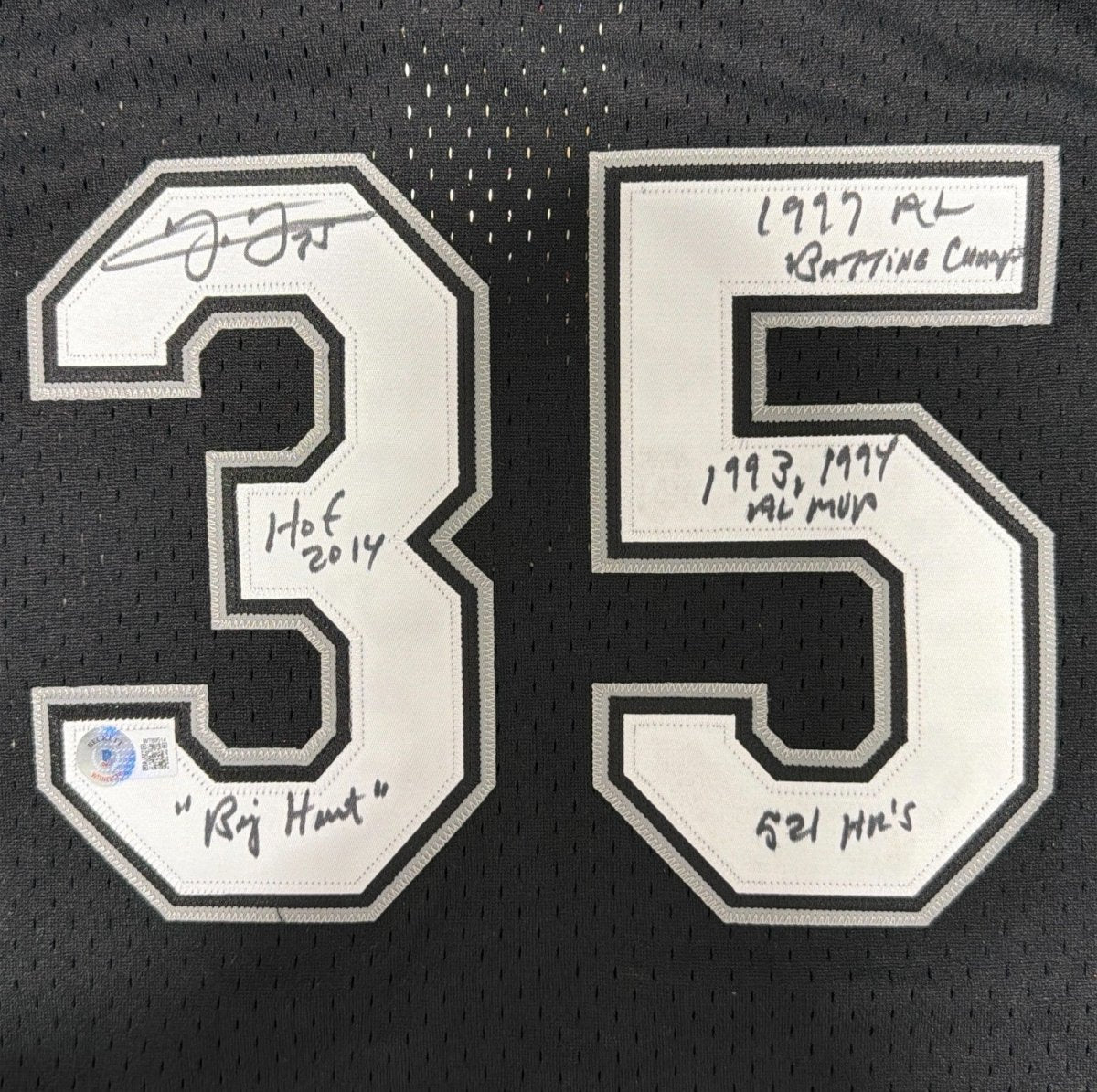 Frank Thomas Signed White Sox Mitchell & Ness Jersey w/ 5x Ins Beckett W BAS COA