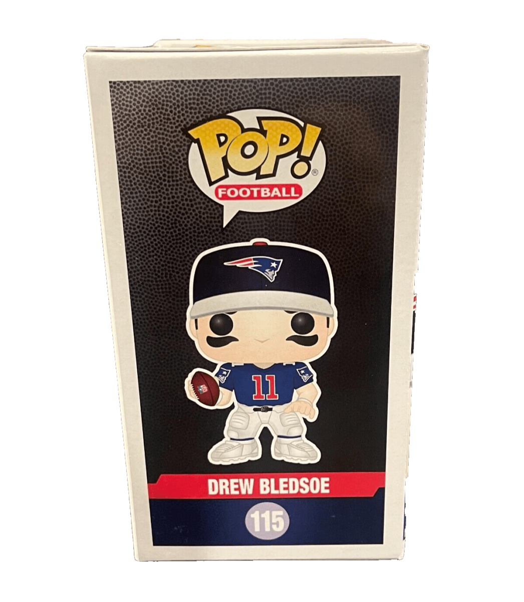 Drew Bledsoe Signed Auto Autographed Funko Pop #115 Beckett Witness BAS COA