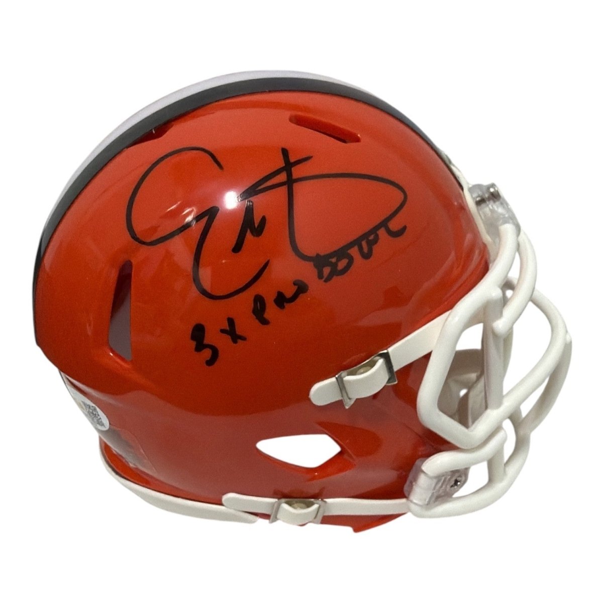 Eric Metcalf Signed Cleveland Browns TB Mini Helmet w/ 3x Pro Bowl Ins JSA W COA