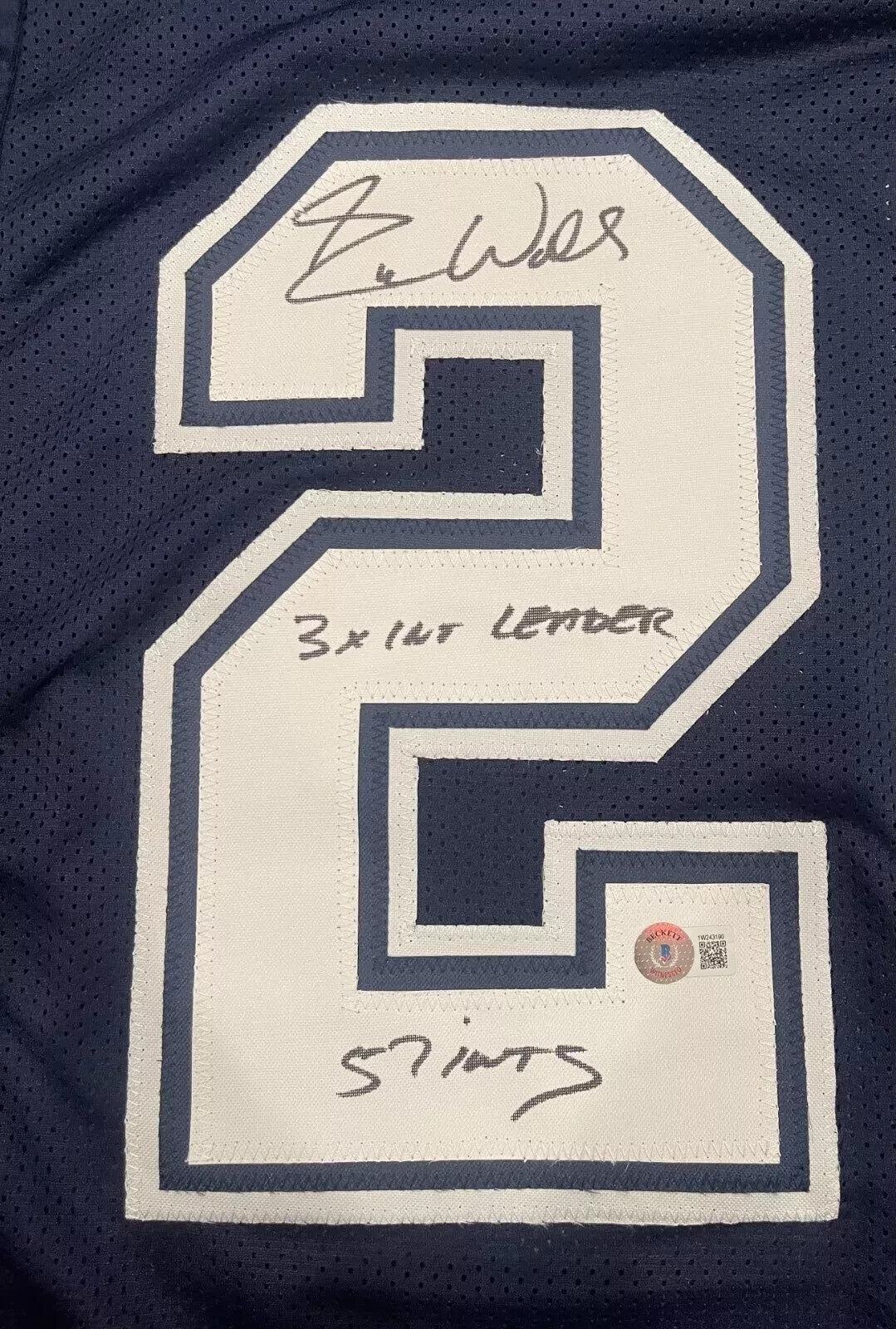 Everson Walls Signed Dallas Cowboys Custom Jersey 2 ins Beckett Witness BAS COA