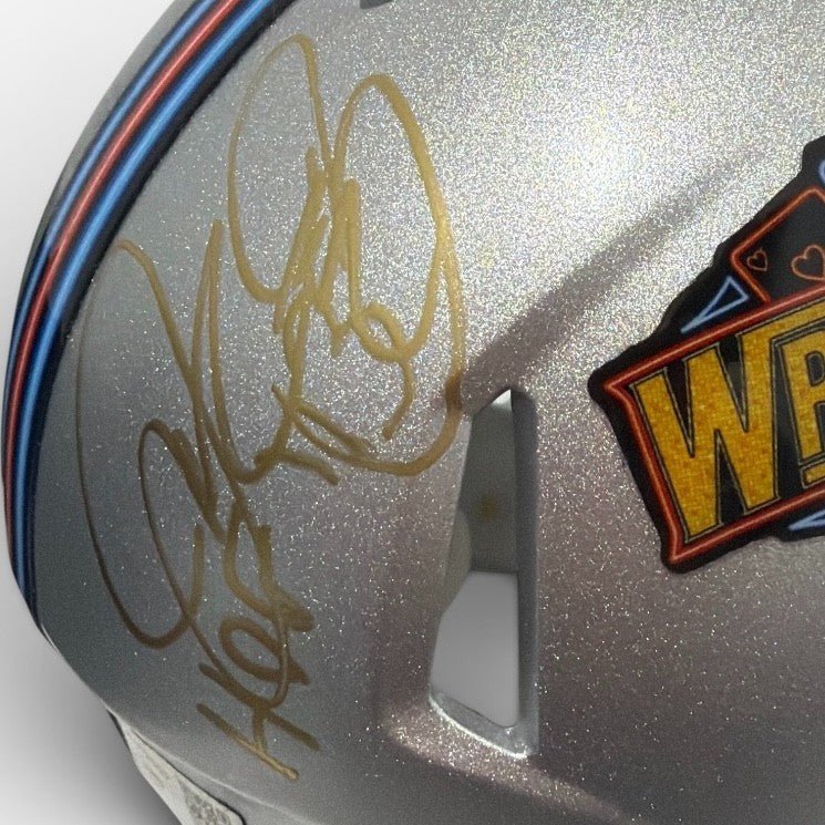 Mankind Mick Foley Signed WrestleMania Mini Helmet Gold #1/1 HOF 13 FANATICS COA