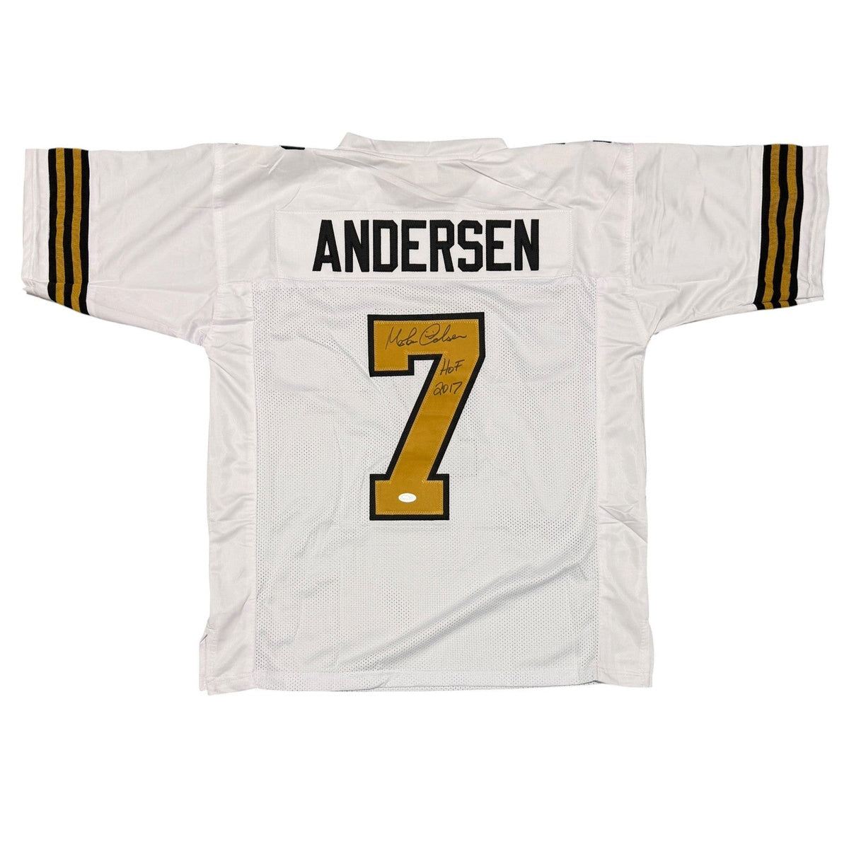 Morten Anderson Signed New Orleans Saints Custom Jersey w/ HOF 2017 JSA Wit COA