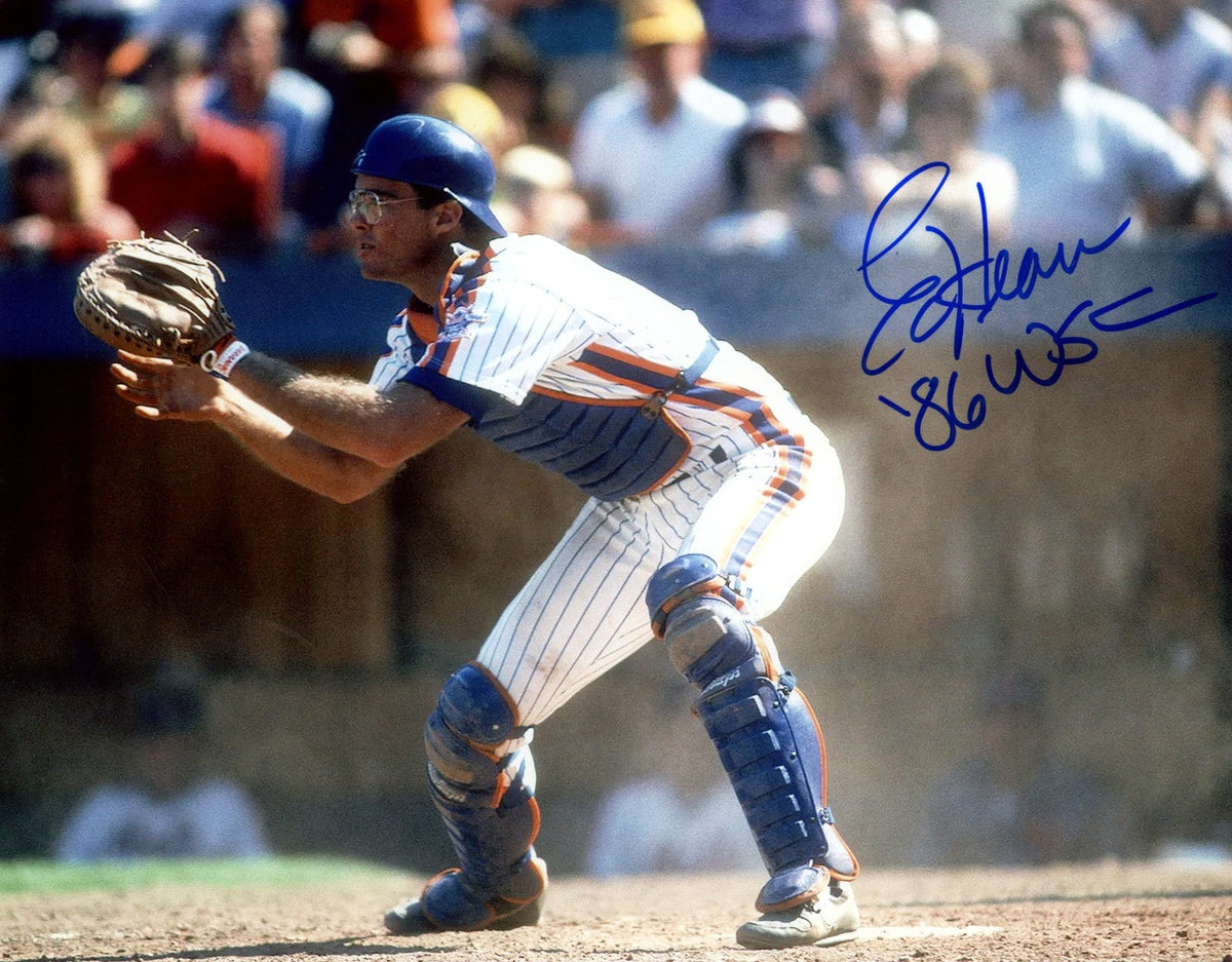 Ed Hearn Signed Autographed New York Mets 8x10 Photo w/ 86 WSC LSCM COA
