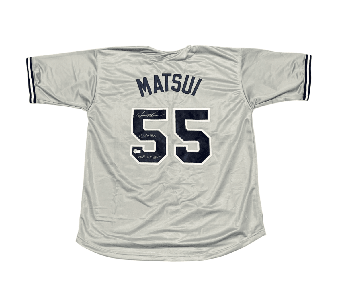 Hideki Matsui Signed New York Yankees Custom Jersey w 2 Ins Beckett BAS COA
