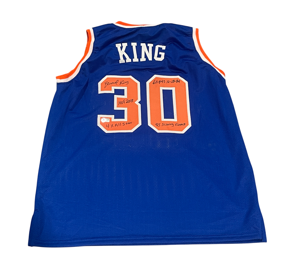 Bernard King Signed New York Knicks Custom Jersey w/ 4 Insc Beckett Wit BAS COA
